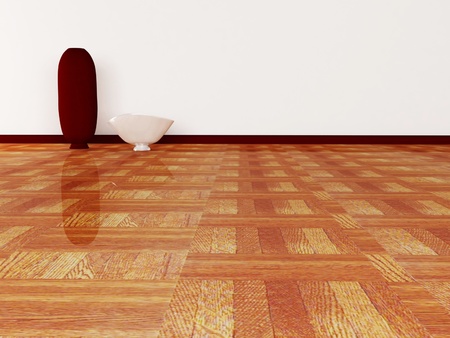 Interior design scene with two vases on the floorの写真素材