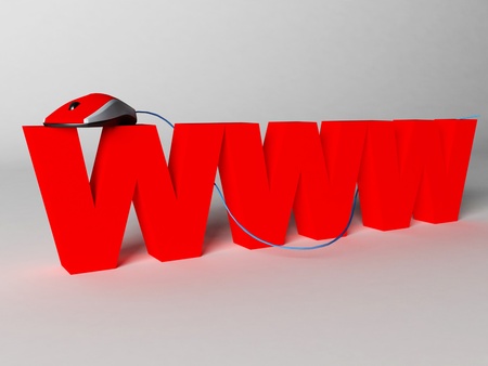 Internet technology and  a computer mouse, renderingの写真素材