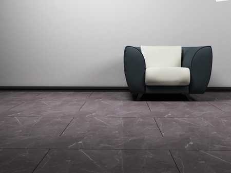 A nice modern gray and white armchair on the white background, minimalismの写真素材