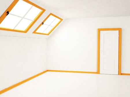 empty room with the windowsの写真素材