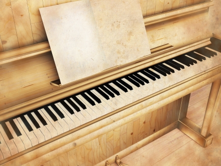 antique piano, renderingの写真素材