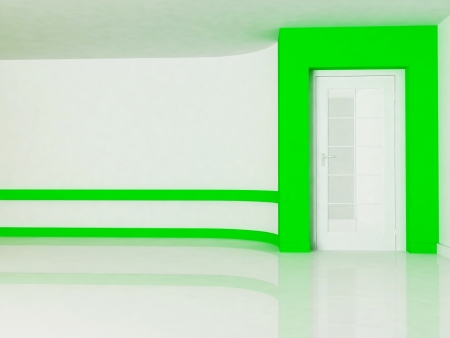 empty room with a door, minimalismの写真素材