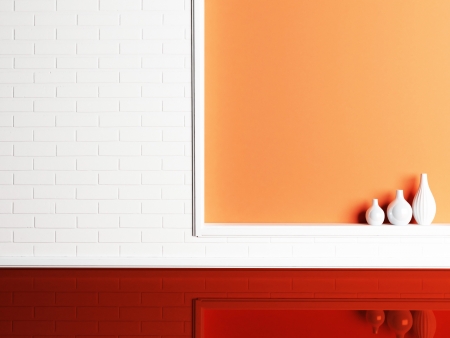 Interior design scene with the vases in the nicheの写真素材