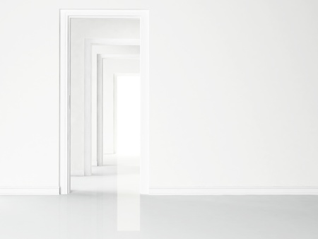 empty room with the doorways, renderingの写真素材