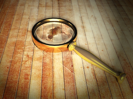 magnifying glass on the floor,  renderingの写真素材