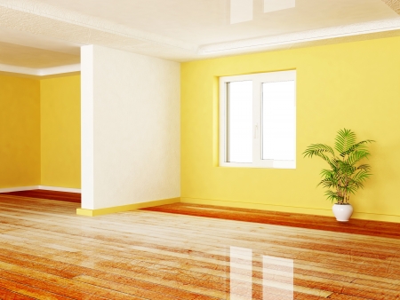 Interior design scene with a plant and a windowの写真素材