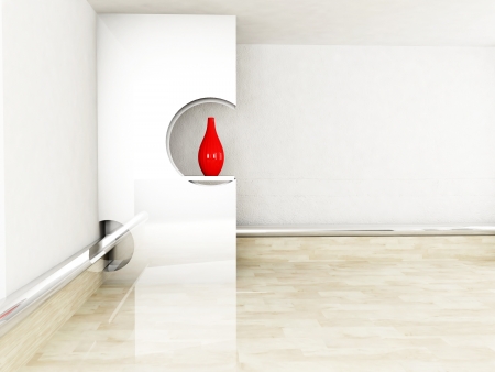 Interior design scene with a creative niche and a vase in itの写真素材