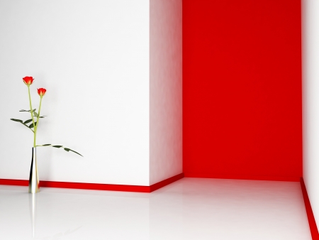 Interior design scene with a roses, renderingの写真素材