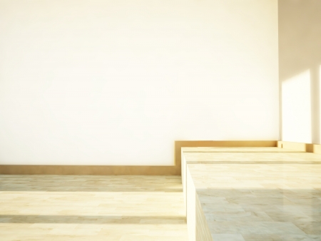 empty room with wooden floorの写真素材