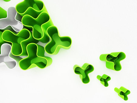 abstract composition with several volume objects