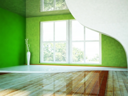 vase is standing near the window, renderingの写真素材