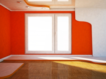 interior design scene with a window, the podium, の写真素材