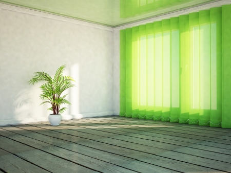 a green plant in the room, renderingの写真素材