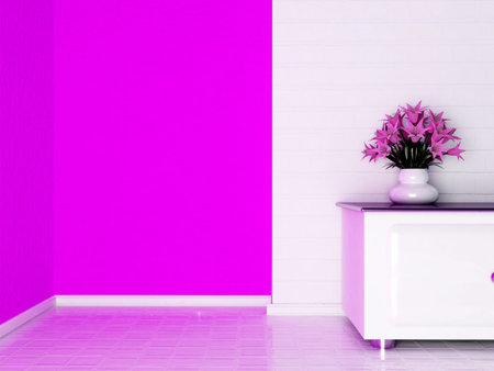 a vase with the flowers on the tableの写真素材