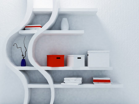 interesting shelf in interior, renderingの写真素材