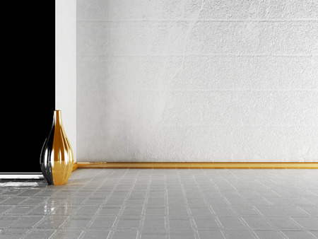 nice vase on the floor, 3d renderingの写真素材