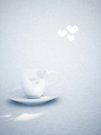 nice cup with the hearts, 3d renderingの写真素材