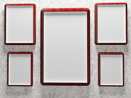 many pictures on the wall, 3d renderingの写真素材