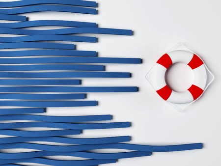 lifebuoy on the wall, 3d renderingの写真素材