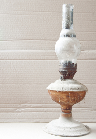 an old kerosene lampの写真素材
