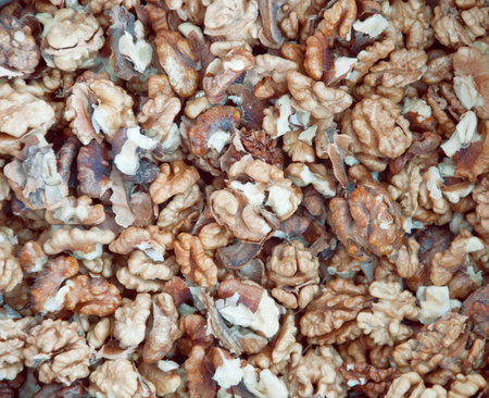 lots of walnuts without shell