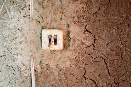 Old dirty switch on the wall