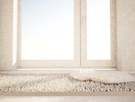 carpet near the window, 3d renderingの写真素材