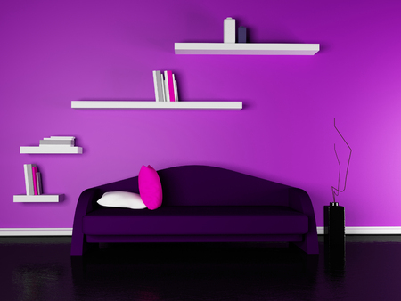 modern sofa in the room, 3d renderingの写真素材