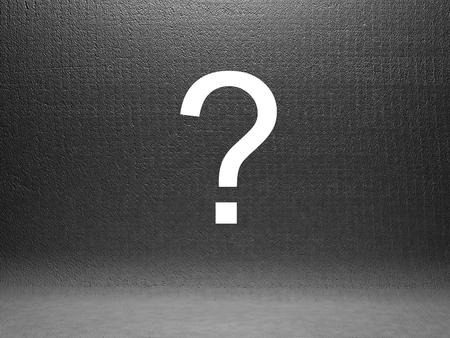 question mark on a black background, 3d renderingの写真素材