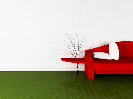 modern sofa in the room, 3d renderingの写真素材