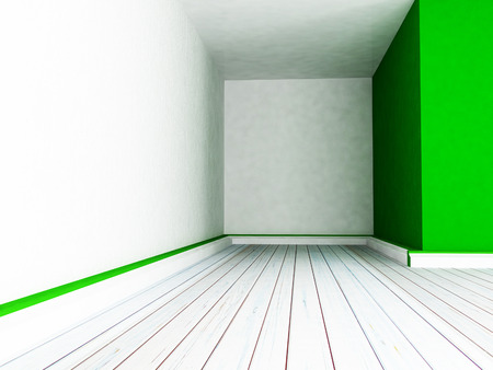 empty room in white and white colors, 3d renderingの写真素材