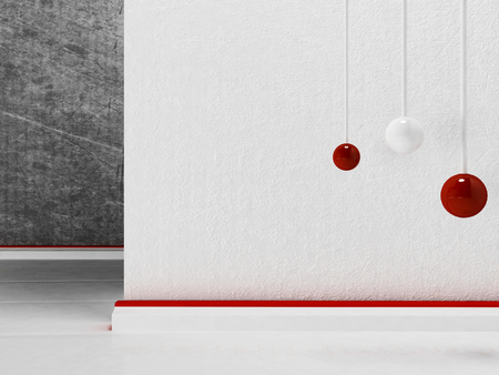 nice decor with the balls in the room, 3d renderingの写真素材