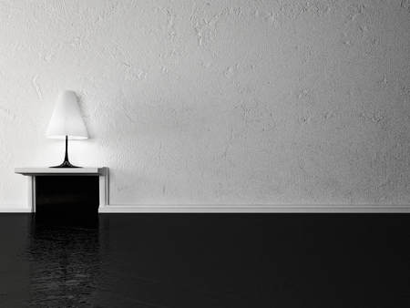 empty room with the lamp, 3d renderingの写真素材