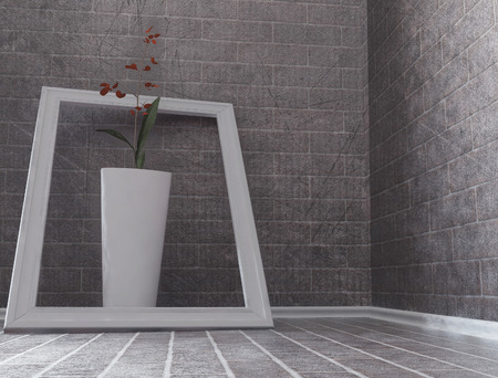 flower in the vase, grunge composition, 3d renderingの写真素材