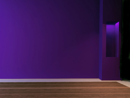 niche in the violet wall, 3d renderingの写真素材