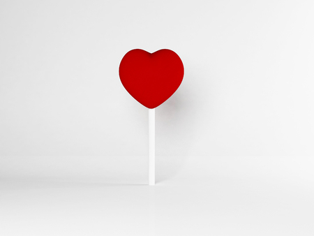 red heart on a stick, 3d renderingの写真素材