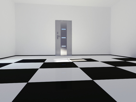abstract composition, door in the room, 3d renderingの写真素材