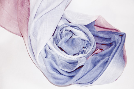 Beautiful womens scarf on a white backgroundの写真素材