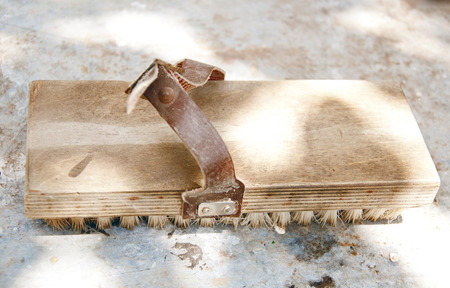 Old brush for repair workの写真素材