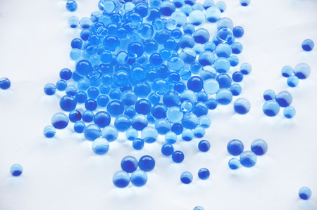 many Blue balls on the tableの写真素材