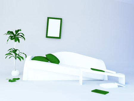 modern sofa in the room, 3d renderingの写真素材
