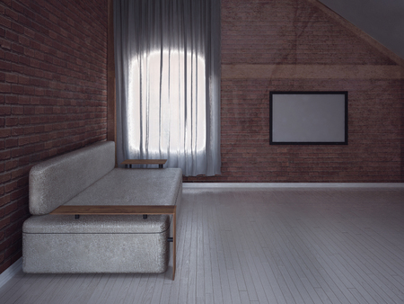 modern sofa in the room, 3d renderingの写真素材