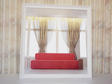 modern sofa in the room, 3d renderingの写真素材