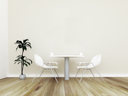 modern chair in the room, 3d rendringの写真素材