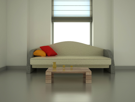 modern sofa in the room, 3d renderingの写真素材