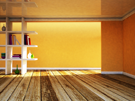 nice shelves in the room, 3d renderingの写真素材
