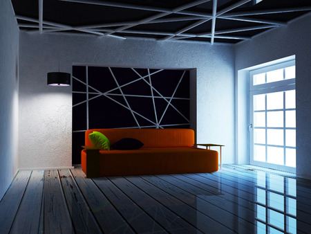 modern sofa in the room, 3d renderingの写真素材