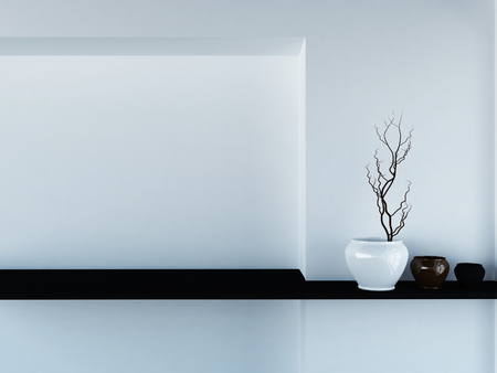 vases on the shelf, 3d renderingの写真素材