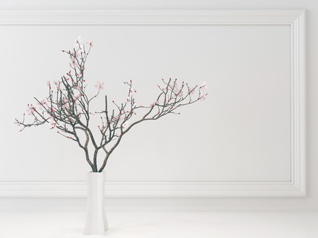 vase with the branches, 3d renderingの写真素材