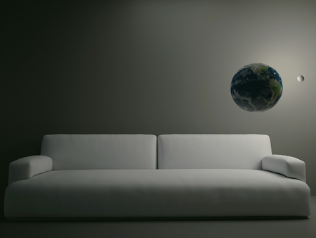 sofa in the room, 3d renderingの写真素材